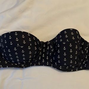 Strapless nautical bikini top
